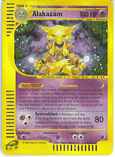 Alakazam Holofoil 1/102 Base Set Rare Pokemon Card REAL CARD 