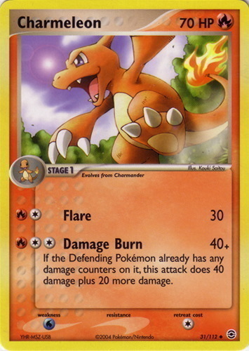 Pokemon Super Secret Rare CHARMELEON lv32 102/100