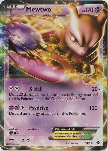 1x ~ESP~ Spanish Evolutions Mewtwo EX Holo Rare Pokemon Card HTF