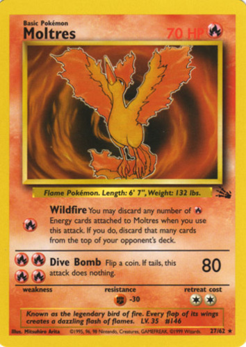 Rocket's Moltres. Pokemon Holofoil Real Card. 