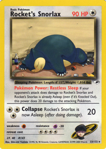 Behold, the first ever released Snorlax card from 1998! Super