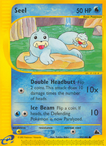 Pokémon Seel 41/102 Base Set Regular 1999 NM (Portuguese)