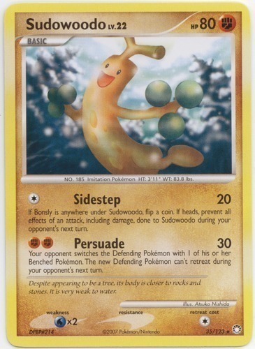 Sudowoodo 36/147 REVERSE HOLO Aquapolis Pokemon Card 489 - LP