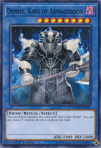 Demise, King of Armageddon : YuGiOh Card Prices