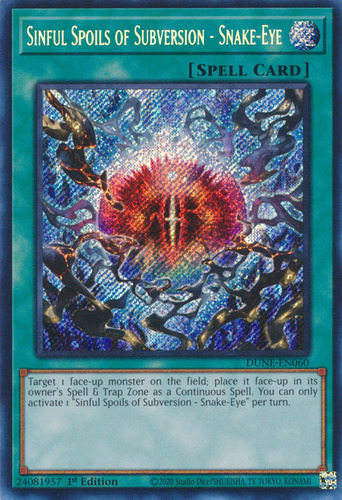 Sinful Spoils of Subversion - Snake-Eye : YuGiOh Card Prices