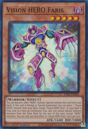 Yugioh! Vision HERO Faris - outlet 1st Edition Secret Rare Holo - BLHR (Perfect NM)