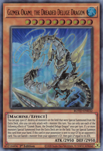 Gizmek Okami, the Dreaded Deluge Dragon : YuGiOh Card Prices